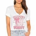 Chapter Thirty Est 1995 Cute 30th Birthday Book Bow Coquette Women's Jersey Short Sleeve Deep V-Neck Tshirt Chapter Thirty Est 1995 Cute 30th Birthday Book Bow Coquette Women's Jersey Short Sleeve Deep V-Neck Tshirt