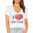 Clifford The Big Red Dog I Heart Clifford Childrens Books Women's Jersey Short Sleeve Deep V-Neck Tshirt Clifford The Big Red Dog I Heart Clifford Childrens Books Women's Jersey Short Sleeve Deep V-Neck Tshirt
