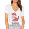 Clifford The Big Red Dog Let's Read Together Vintage Book Women's Jersey Short Sleeve Deep V-Neck Tshirt Clifford The Big Red Dog Let's Read Together Vintage Book Women's Jersey Short Sleeve Deep V-Neck Tshirt