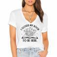 I Closed My Book To Be Here Book Lover Floral Reading Woman Women's Jersey Short Sleeve Deep V-Neck Tshirt