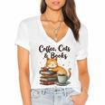 Coffee Cats And Books Lover For Women & Girls Coffee Women's Jersey Short Sleeve Deep V-Neck Tshirt Coffee Cats And Books Lover For Women & Girls Coffee Women's Jersey Short Sleeve Deep V-Neck Tshirt