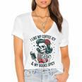 I Like My Coffee ICY & My Books Spicy For Book Lovers Women's Jersey Short Sleeve Deep V-Neck Tshirt I Like My Coffee ICY & My Books Spicy For Book Lovers Women's Jersey Short Sleeve Deep V-Neck Tshirt