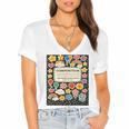 Composition Notebook Costume Teacher Matching Halloween Book Women's Jersey Short Sleeve Deep V-Neck Tshirt Composition Notebook Costume Teacher Matching Halloween Book Women's Jersey Short Sleeve Deep V-Neck Tshirt