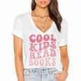 Cool Kids Read Books Library Book Reader Book Nerd Women's Jersey Short Sleeve Deep V-Neck Tshirt