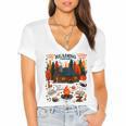 Cozy Reading Cabin Retreat Fall Bookish Autumn Cozy Reader Women's Jersey Short Sleeve Deep V-Neck Tshirt