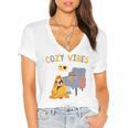 Cozy Vibes Atmospheric Introvert Women's Jersey Short Sleeve Deep V-Neck Tshirt Cozy Vibes Atmospheric Introvert Women's Jersey Short Sleeve Deep V-Neck Tshirt
