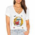 Cute Ghost Reading Book Retro Halloween Librarian Women's Jersey Short Sleeve Deep V-Neck Tshirt Cute Ghost Reading Book Retro Halloween Librarian Women's Jersey Short Sleeve Deep V-Neck Tshirt