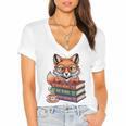 Cute Nerdy Fox Read Books Be Kind Stay Weird Book Club Premium Tri-Blend Women's Jersey Short Sleeve Deep V-Neck Tshirt Cute Nerdy Fox Read Books Be Kind Stay Weird Book Club Premium Tri-Blend Women's Jersey Short Sleeve Deep V-Neck Tshirt