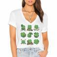 Cute Shamrock Reading St Patricks Day Teacher Book Lovers Women's Jersey Short Sleeve Deep V-Neck Tshirt Cute Shamrock Reading St Patricks Day Teacher Book Lovers Women's Jersey Short Sleeve Deep V-Neck Tshirt