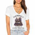 Dark Romance Book Emotionally Attached Fictional Characters Women's Jersey Short Sleeve Deep V-Neck Tshirt