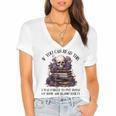 Dark Romance Merch I Put Down My Book Lover Spicy Skeleton Women's Jersey Short Sleeve Deep V-Neck Tshirt