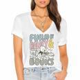 Disney Winnie The Pooh Fueled By Honey & Books Sketch Women's Jersey Short Sleeve Deep V-Neck Tshirt