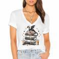 Dragon Hoard Of Books Reading Lover Cute Art Women's Jersey Short Sleeve Deep V-Neck Tshirt