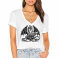 Dragon Reading Book Bookworm Books Dragon Learning Women's Jersey Short Sleeve Deep V-Neck Tshirt Dragon Reading Book Bookworm Books Dragon Learning Women's Jersey Short Sleeve Deep V-Neck Tshirt