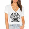 Dragon Reading Book Bookworm Books Dragon Lover Learning Women's Jersey Short Sleeve Deep V-Neck Tshirt Dragon Reading Book Bookworm Books Dragon Lover Learning Women's Jersey Short Sleeve Deep V-Neck Tshirt