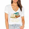 Drink Tea And Read Books Reading Bookworm Literature Women's Jersey Short Sleeve Deep V-Neck Tshirt Drink Tea And Read Books Reading Bookworm Literature Women's Jersey Short Sleeve Deep V-Neck Tshirt