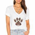 Easily Distracted By Dogs And Books Women's Jersey Short Sleeve Deep V-Neck Tshirt