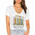 Easily Distracted By Plants And Books Bookworm Gardening Women's Jersey Short Sleeve Deep V-Neck Tshirt Easily Distracted By Plants And Books Bookworm Gardening Women's Jersey Short Sleeve Deep V-Neck Tshirt