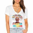 Education Is Freedom Afro Books Women's Jersey Short Sleeve Deep V-Neck Tshirt Education Is Freedom Afro Books Women's Jersey Short Sleeve Deep V-Neck Tshirt