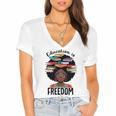 Education Is Freedom Teacher History Month Books Lover Women's Jersey Short Sleeve Deep V-Neck Tshirt