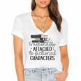 Emotionally Attached To Fictional Characters Banned Books Women's Jersey Short Sleeve Deep V-Neck Tshirt