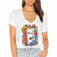 Equal Rights Book Flower Resist Feminist LGBTQ Floral Women's Jersey Short Sleeve Deep V-Neck Tshirt Equal Rights Book Flower Resist Feminist LGBTQ Floral Women's Jersey Short Sleeve Deep V-Neck Tshirt