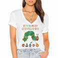 Eric Carle Very Hungry Caterpillar Day Children's Book Women's Jersey Short Sleeve Deep V-Neck Tshirt
