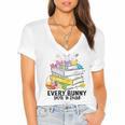Every Bunny Loves To Read Easter Cute Reading Books Lover Women's Jersey Short Sleeve Deep V-Neck Tshirt Every Bunny Loves To Read Easter Cute Reading Books Lover Women's Jersey Short Sleeve Deep V-Neck Tshirt