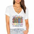 Everyone Is Welcome Here Floral Book LGBT Pride Equality Women's Jersey Short Sleeve Deep V-Neck Tshirt Everyone Is Welcome Here Floral Book LGBT Pride Equality Women's Jersey Short Sleeve Deep V-Neck Tshirt