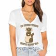 Ew People Ferret Saying Mask Introvert Ferrets Women's Jersey Short Sleeve Deep V-Neck Tshirt