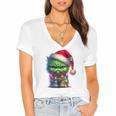 Ew People Meowy Cat Christmas Introvert Men Women Women's Jersey Short Sleeve Deep V-Neck Tshirt