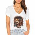 Fantasy Dragon Reading Book Lover Women's Jersey Short Sleeve Deep V-Neck Tshirt