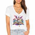 In My Fantasy Era Magic Dragon Book Women's Jersey Short Sleeve Deep V-Neck Tshirt In My Fantasy Era Magic Dragon Book Women's Jersey Short Sleeve Deep V-Neck Tshirt