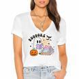 Ghost Reading Halloween Women Teacher Book Lover Women's Jersey Short Sleeve Deep V-Neck Tshirt Ghost Reading Halloween Women Teacher Book Lover Women's Jersey Short Sleeve Deep V-Neck Tshirt