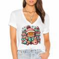 Gingerbread Reading Book Lovers Christmas Bookworm Librarian Premium Women's Jersey Short Sleeve Deep V-Neck Tshirt Gingerbread Reading Book Lovers Christmas Bookworm Librarian Premium Women's Jersey Short Sleeve Deep V-Neck Tshirt
