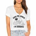GIVE ME Space I'm Reading Kids Astronaut Book Reader Meme Premium Tri-Blend Women's Jersey Short Sleeve Deep V-Neck Tshirt