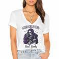 Good Girls Read Bad Books Sarcastic Skeleton Goth Skull Women's Jersey Short Sleeve Deep V-Neck Tshirt Good Girls Read Bad Books Sarcastic Skeleton Goth Skull Women's Jersey Short Sleeve Deep V-Neck Tshirt