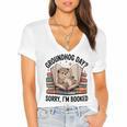 Groundhog Day Librarian Book Lover Reader Library Women's Jersey Short Sleeve Deep V-Neck Tshirt