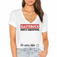Guest Book Wir Waren Dabei Mein 57 Geburtstag German Women's Jersey Short Sleeve Deep V-Neck Tshirt