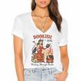 Halloween Bookish Witchy Book Club Hot Girls Read Women's Jersey Short Sleeve Deep V-Neck Tshirt Halloween Bookish Witchy Book Club Hot Girls Read Women's Jersey Short Sleeve Deep V-Neck Tshirt