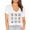 Halloween Ghosts Reading Books Pattern Spooky Kawaii Anime Women's Jersey Short Sleeve Deep V-Neck Tshirt Halloween Ghosts Reading Books Pattern Spooky Kawaii Anime Women's Jersey Short Sleeve Deep V-Neck Tshirt