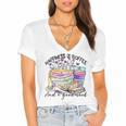 Happiness Is Coffee And a Good Book Women Love Reading Book Women's Jersey Short Sleeve Deep V-Neck Tshirt