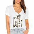Hip And Leg Bones Book Print Vintage Human Bones Women's Jersey Short Sleeve Deep V-Neck Tshirt Hip And Leg Bones Book Print Vintage Human Bones Women's Jersey Short Sleeve Deep V-Neck Tshirt