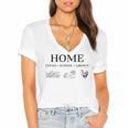 Home Stead School Grown Flowers Book Chicken Women's Jersey Short Sleeve Deep V-Neck Tshirt