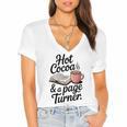 Hot Cocoa And a Page Turner Book Lovers Hot Chocolate Women's Jersey Short Sleeve Deep V-Neck Tshirt Hot Cocoa And a Page Turner Book Lovers Hot Chocolate Women's Jersey Short Sleeve Deep V-Neck Tshirt