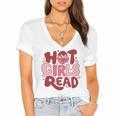 Hot Girls Read Book Lover Feminist Reader Premium Tri-Blend Women's Jersey Short Sleeve Deep V-Neck Tshirt Hot Girls Read Book Lover Feminist Reader Premium Tri-Blend Women's Jersey Short Sleeve Deep V-Neck Tshirt