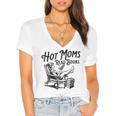 Hot Moms Read Books For Moms Book Lover Women's Jersey Short Sleeve Deep V-Neck Tshirt