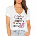 Iced Coffee & Reading Smut Books Girly Spicy Novels Women's Jersey Short Sleeve Deep V-Neck Tshirt