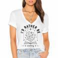 I’d Rather Be Reading Minimal Book Lover Arch Women's Jersey Short Sleeve Deep V-Neck Tshirt