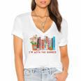 I'm With The Banned Books – Book Lover Librarian Reading Women's Jersey Short Sleeve Deep V-Neck Tshirt